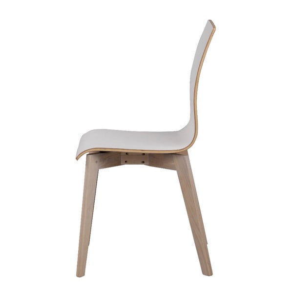 Białe krzesło do jadalni z jasnobrązowymi nogami Rowico Grace-image-1