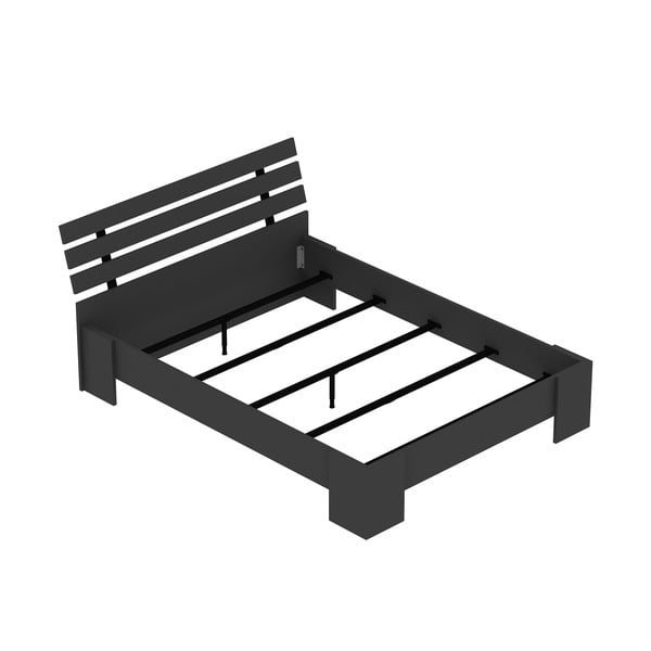 Czarne łóżko dwuosobowe 140x190 cm Kutay – Kalune Design