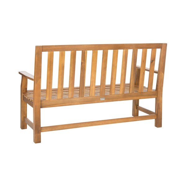 Brązowa drewniana ławka ogrodowa z drewna akacji Safavieh Havana-image-1