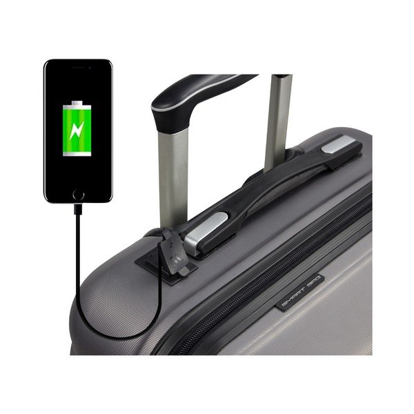 Szara walizka na kółkach z USB My Valice COLORS RESSNO Medium Suitcase-image-3