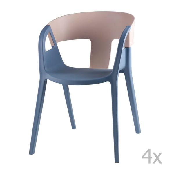 Zestaw 4 szaro-niebieskich krzeseł sømcasa Willa