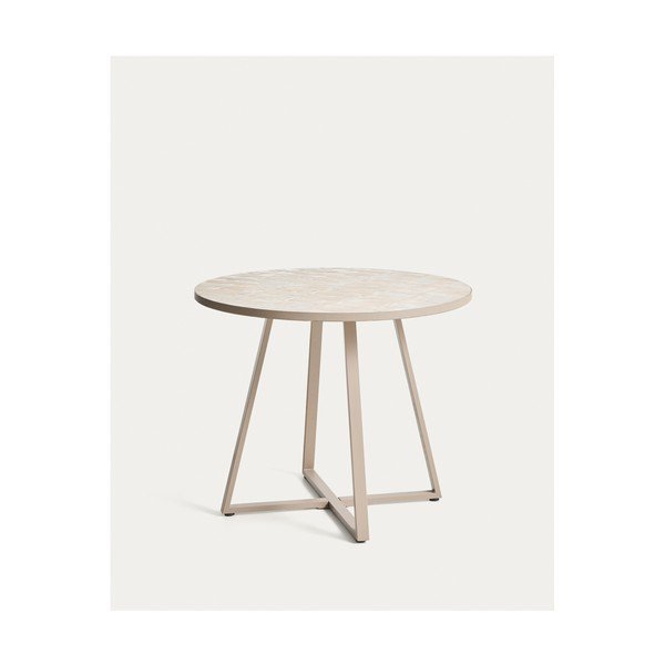 Okrągły stół ogrodowy z ceramicznym blatem ø 90 cm Tella – Kave Home-image-3