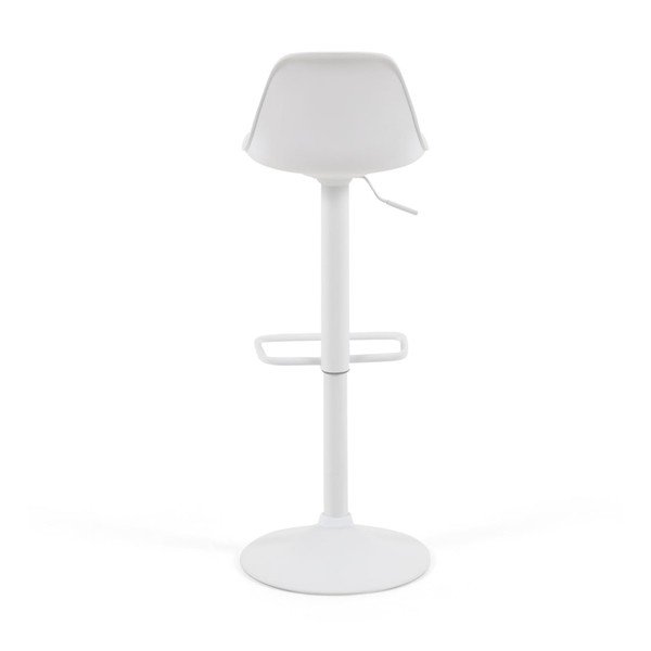 Hoker z regulowaną wysokością z imitacji skóry w matowym białym kolorze (wysokość siedziska 60 cm) Orlando-T – Kave Home-image-3