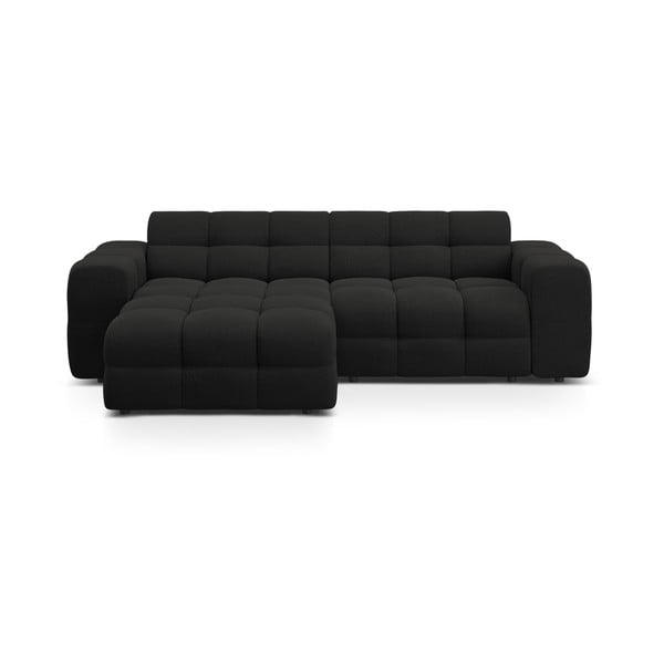 Czarny narożnik (lewostronny/z szezlongiem) Kendal – Micadoni 