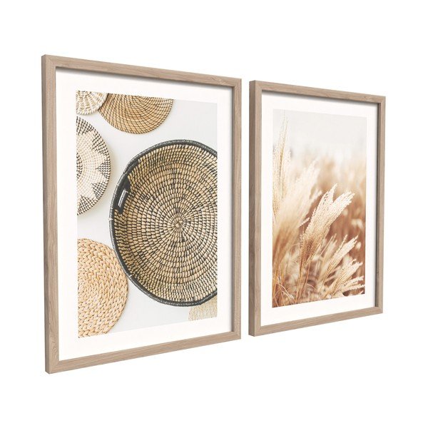 Obrazy zestaw 2 szt. drukowane z ramą w zestawie 30x40 cm Full Beige – Styler-image-2
