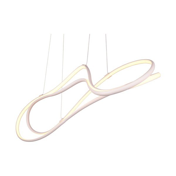 Biała lampa wisząca LED z metalowym kloszem Nala – Trio Select-image-1