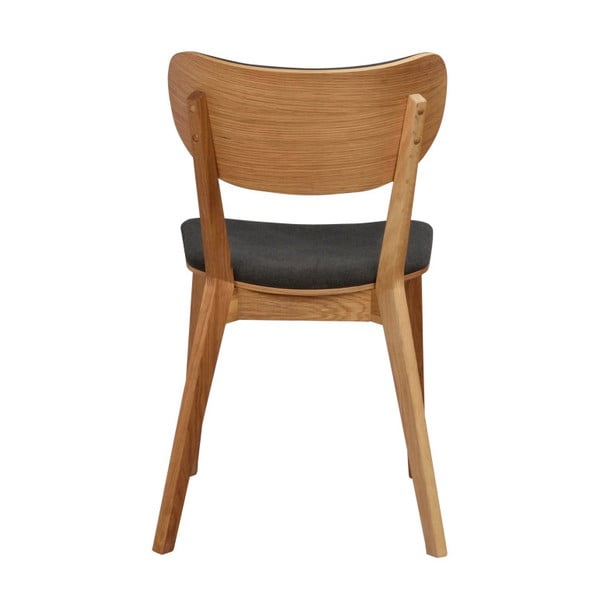 Brązowe dębowe krzesło do jadalni z grafitowym siedziskiem Rowico Cato-image-2