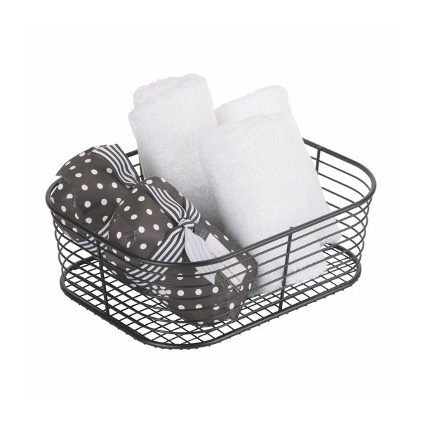 Czarny koszyk iDesign Vienna, 23,8x18,4 cm-image-3