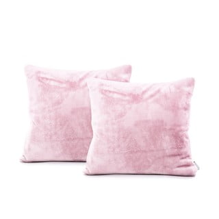 Zestaw 2 jasnoróżowych poszewek na poduszki DecoKing Mic, 45x45 cm
