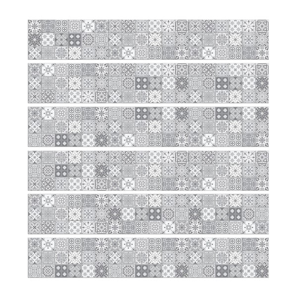 Zestaw 6 naklejek ściennych Ambiance Stickers Friezes Tiles Lia, 5x30 cm
