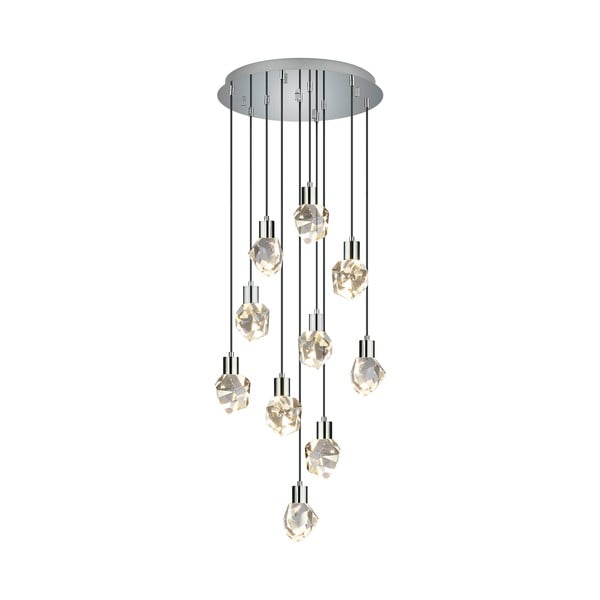 Lampa wisząca LED w kolorze srebra ze szklanym kloszem ø 51,5 cm Verano – Trio Select-image-1