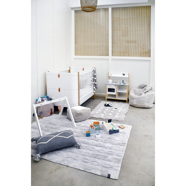 Szary bawełniany dywan dziecięcy tkany ręcznie odpowiedni do prania 70x100 cm Mini Biscuit Pearl Grey – Lorena Canals-image-3
