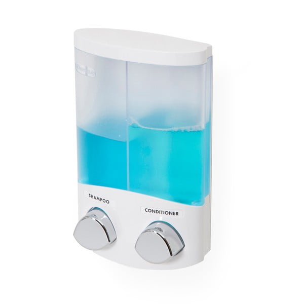 Biały samoprzylepny plastikowy dozownik do mydła 620 ml Duo – Compactor