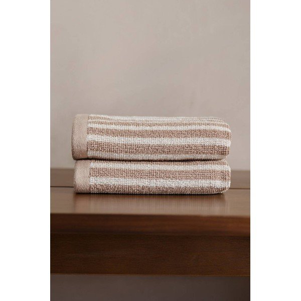 Beżowe/kremowe bawełniane ręczniki zestaw 2 szt. 30x50 cm Dixie – Jotex-image-1