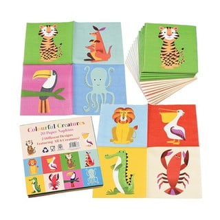 Zestaw 20 papierowych serwetek Rex London Colourful Creatures