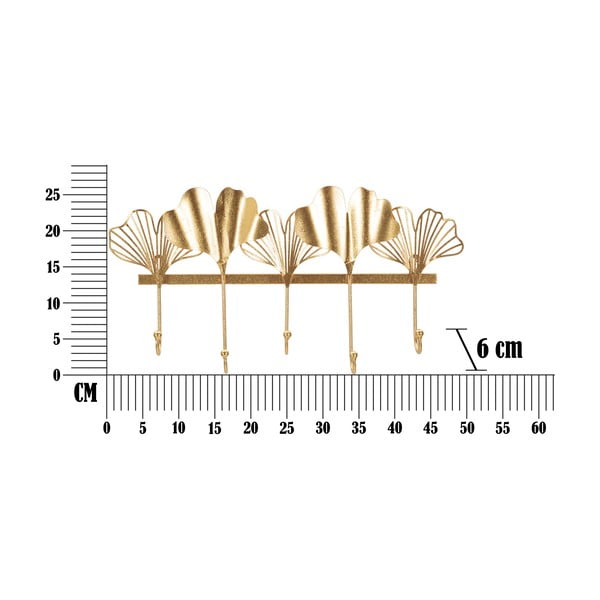 Metalowy wieszak ścienny w kolorze złotym Leaves – Mauro Ferretti-image-4