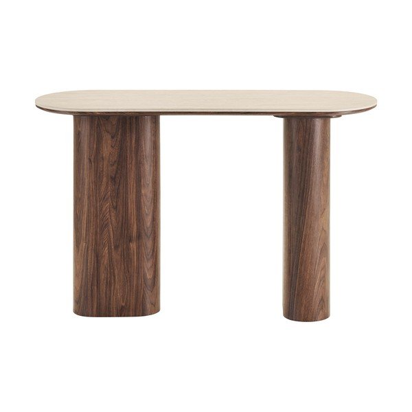 Beżowa/ciemnobrązowa konsola z ceramicznym blatem 40x120 cm Delphi – House Nordic-image-4