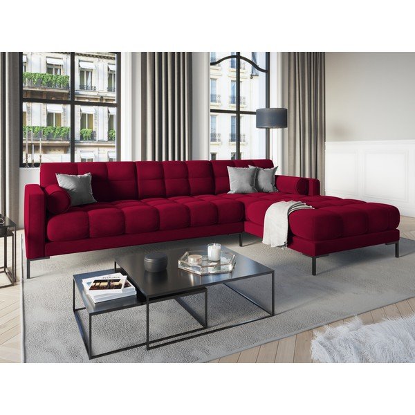 Czerwony aksamitny narożnik Cosmopolitan Design Bali, prawostronny-image-1