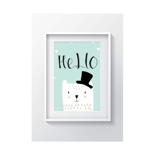 Obraz Tablo Center Hello Cat, 24x29 cm