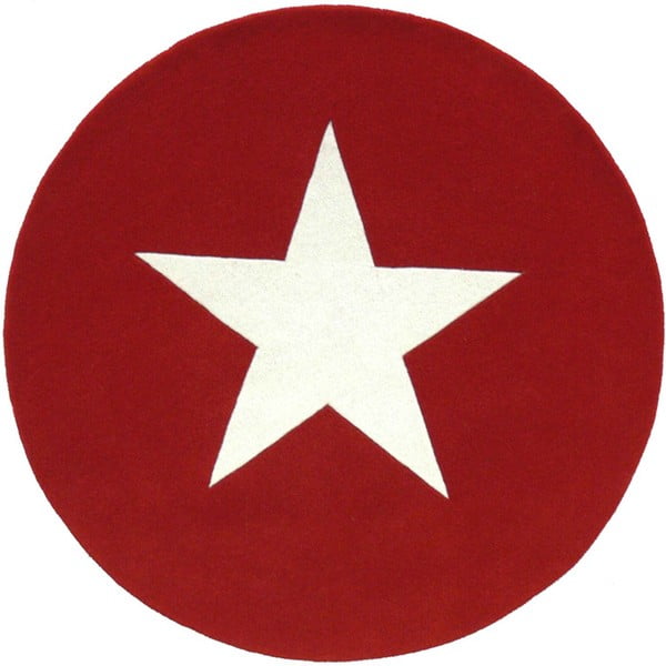 Wełniany dywan Star Red, 130 cm