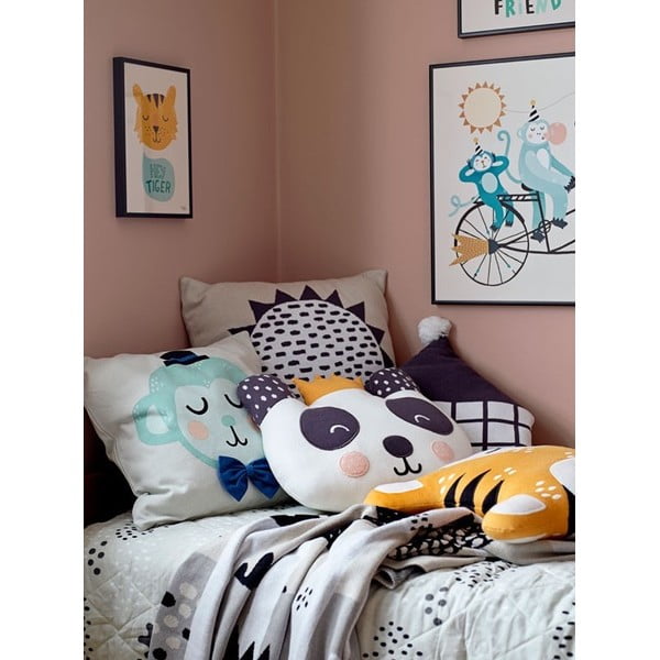 Beżowo-pomarańczowa dziecięca bawełniana narzuta na łóżko Södahl Raindrops, 80x100 cm-image-1