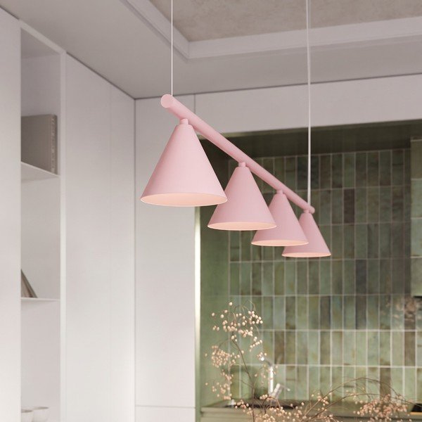 Różowa stalowa lampa wisząca Zylo – Sollux-image-1