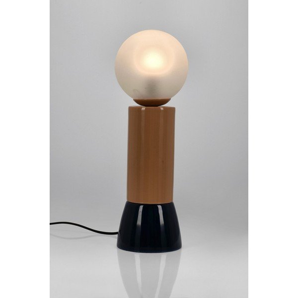 Metalowa lampa stołowa ze szklanym kloszem (wysokość 47 cm) Malton – Bizzotto-image-1