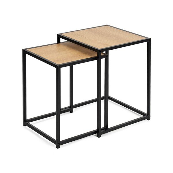 Stoliki w dekorze dębu zestaw 2 szt. 38x38 cm Noah – Bonami Essentials