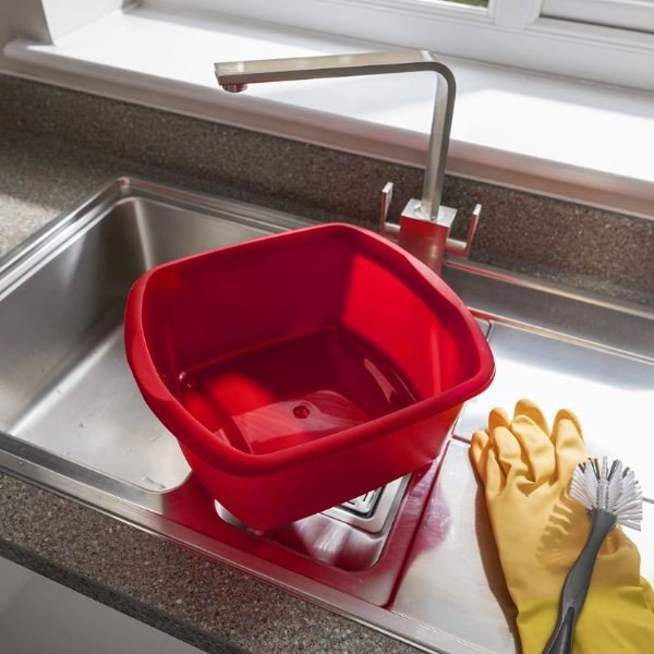 Czarna miska z uchwytami Addis Rect, 8 l-image-1