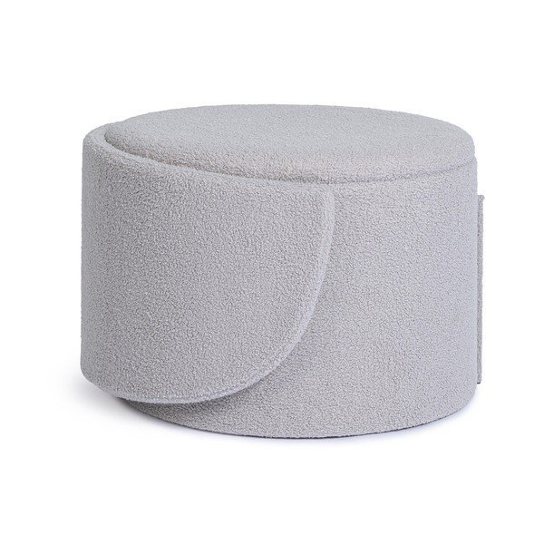Jasnoszary puf z materiału bouclé Anthea – Yes Everyday-image-2
