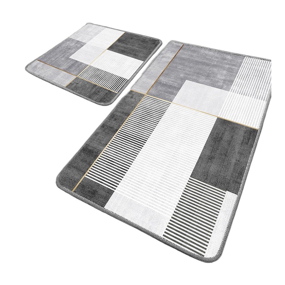 Szare dywaniki łazienkowe zestaw 2 szt. 60x100 cm Pendor – Foutastic