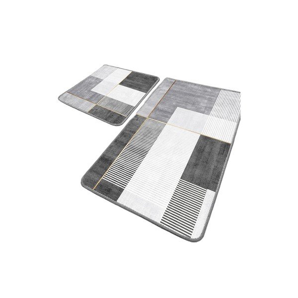 Szare dywaniki łazienkowe zestaw 2 szt. 60x100 cm Pendor – Foutastic