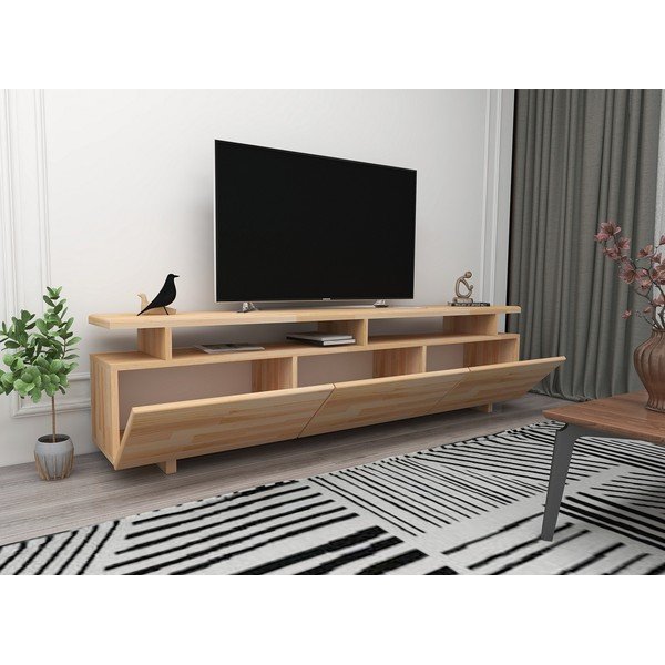 Naturalna szafka pod TV z drewna sosnowego 174x52 cm Natural – Kalune Design-image-2