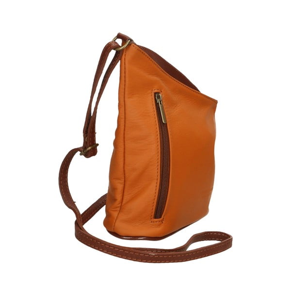 Koniakowa brązowa torebka skórzana Chicca Borse Garturo-image-4