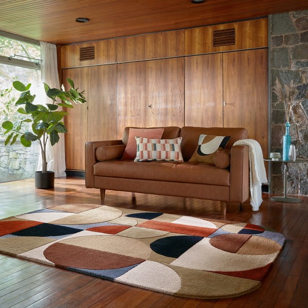 Wełniany dywan tkany ręcznie w kolorze terakoty 160x230 cm Mia Arch – Flair Rugs-image-1