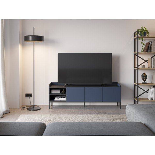 Niebieska szafka pod TV 160x55x42 cm Adara – Marckeric-image-1