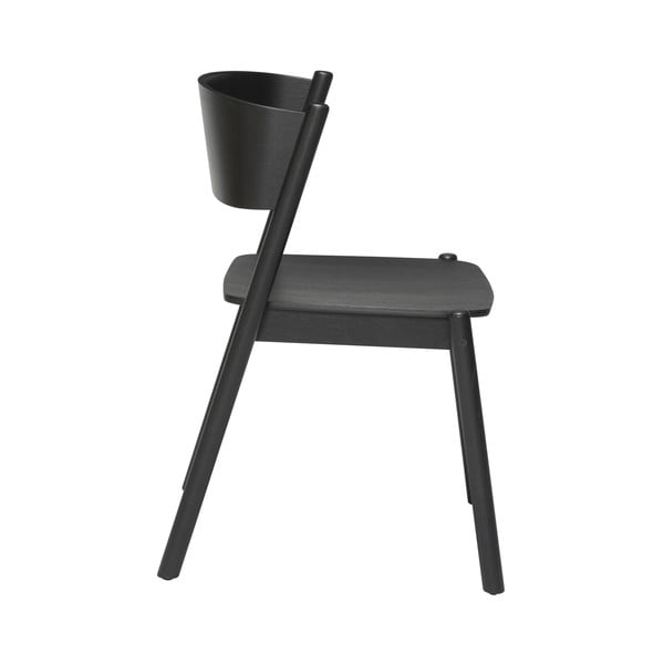 Czarne dębowe krzesło do jadalni Oblique - Hübsch-image-2