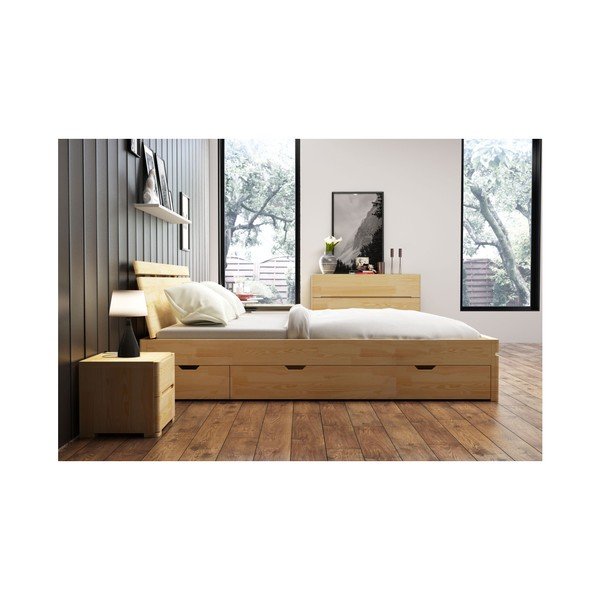 Łóżko 2-osobowe z drewna sosnowego z szufladą SKANDICA Sparta Maxi, 160x200 cm-image-3