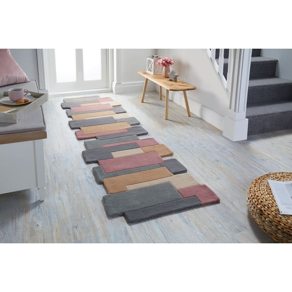 Wełniany chodnik Flair Rugs Collage Earthy, 60x230 cm-image-1