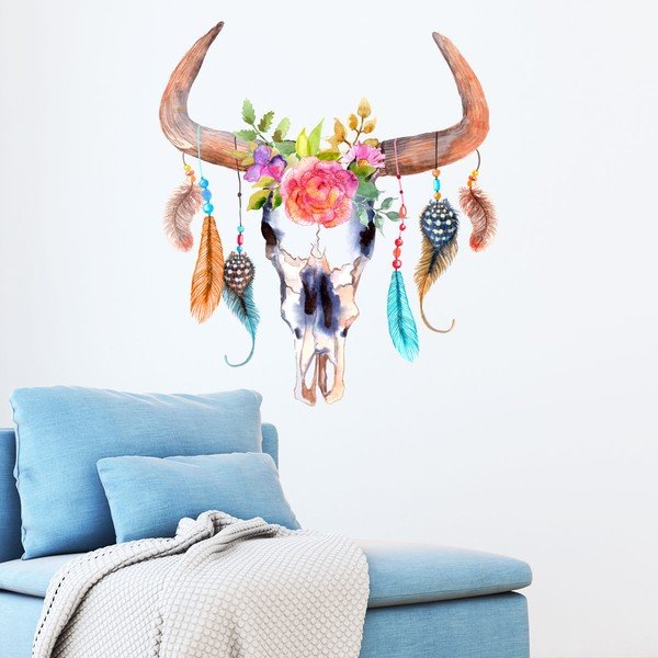 Naklejka ścienna Ambiance Boho Buffalo Head-image-1