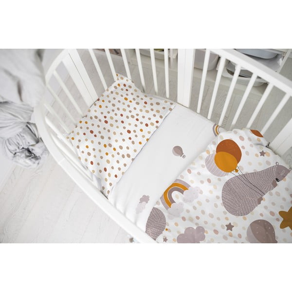 Elastyczne prześcieradło dziecięce z satyny bawełnianej 200x90 cm Balloon Dreaming – Butter Kings-image-1