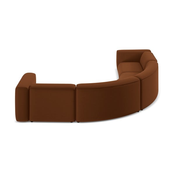 Pomarańczowy/brązowy aksamitny narożnik Ekahi – Makamii-image-4