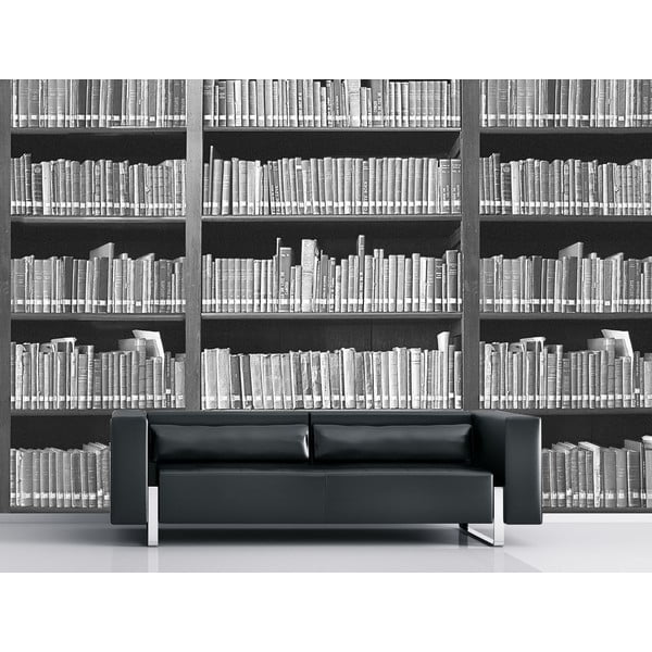 Tapeta wielkoformatowa Czarno-biała biblioteka, 315x232 cm