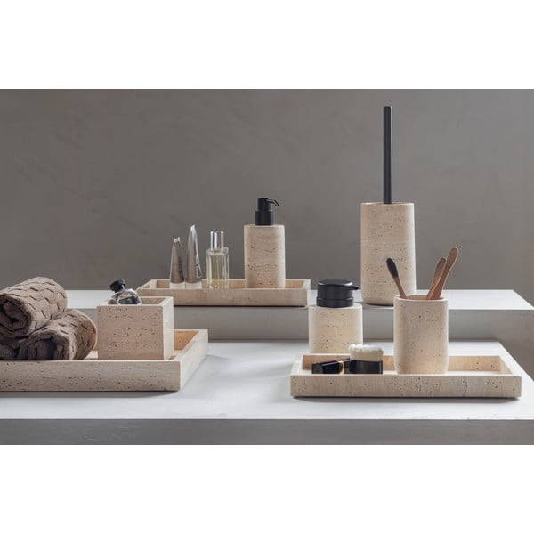 Beżowy kamienny dozownik do mydła 250 ml Travertine – Mette Ditmer Denmark-image-2