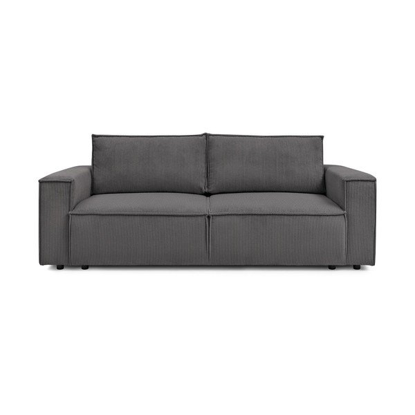Ciemnoszara sztruksowa rozkładana sofa 245 cm Nihad – Bobochic Paris