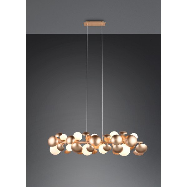 Lampa wisząca w biało-złotym kolorze ze szklanym kloszem Bubble – Trio Select-image-1