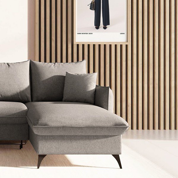 Szary rozkładany narożnik ze schowkiem (prawostronny/z szezlongiem) Brim – Rodier-image-4