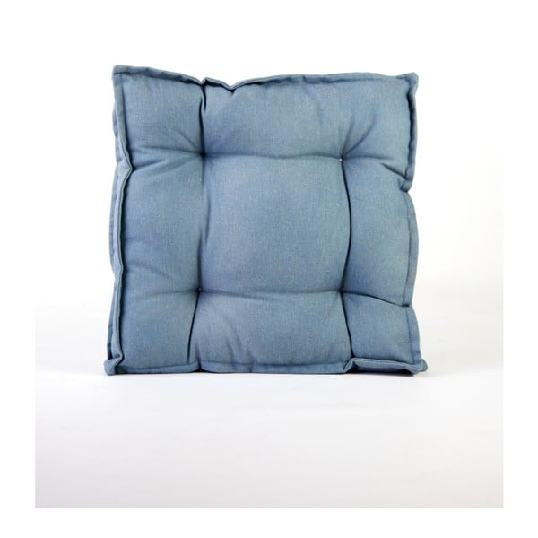 Niebieska poduszka z domieszką lnu Surdic Square, 37x37 cm