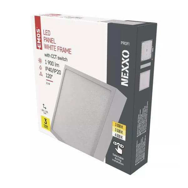 Biała lampa sufitowa LED 22.5x22.5 cm Nexxo – EMOS-image-1