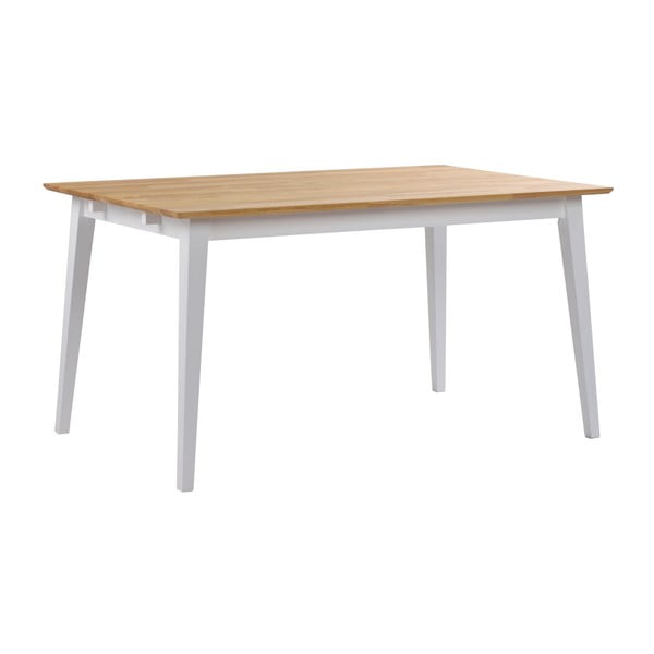 Dębowy stół z białymi nogami, 140 x 90 cm